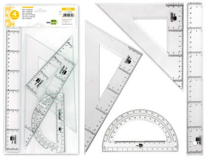 set tracage 4 pieces transparent