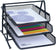 Corbeille Courrier Triple Mesh Noir