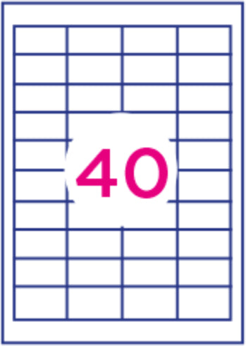 Etiquette 48.5x25.4mm- 100 feuilles 4000 etiquettes