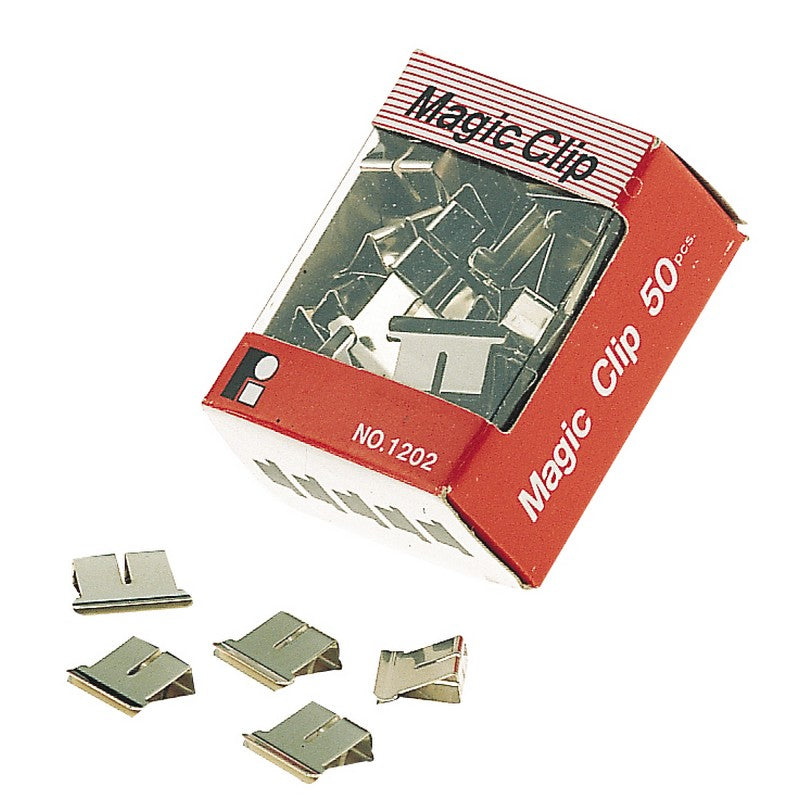 Clips pince nickelés 4,8 mm - Boîte de 50