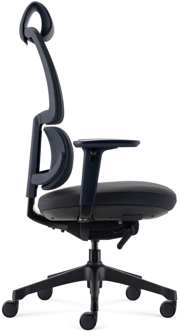 Siege tissu/resille noir orcaat