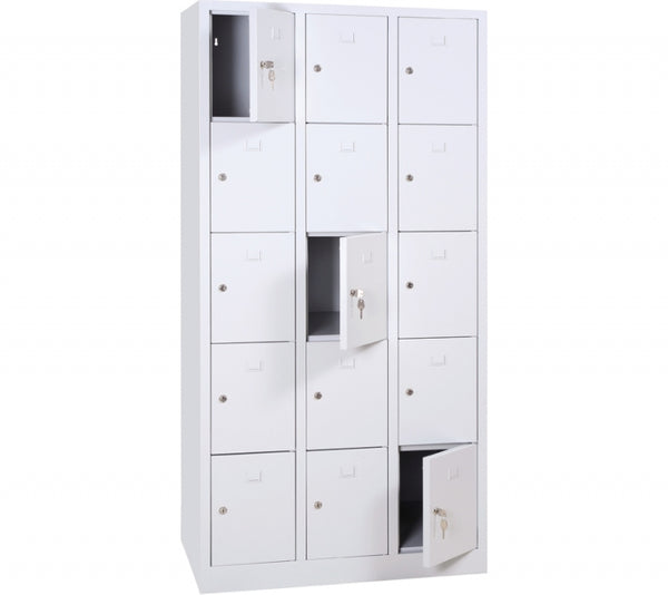 Vestiaire monobloc 3 colonnes 15 cases