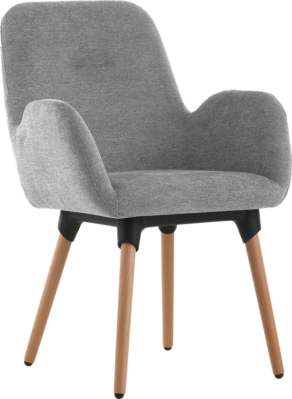 Fauteuil Officepro Seating Shineo Gris avec Pieds Bois