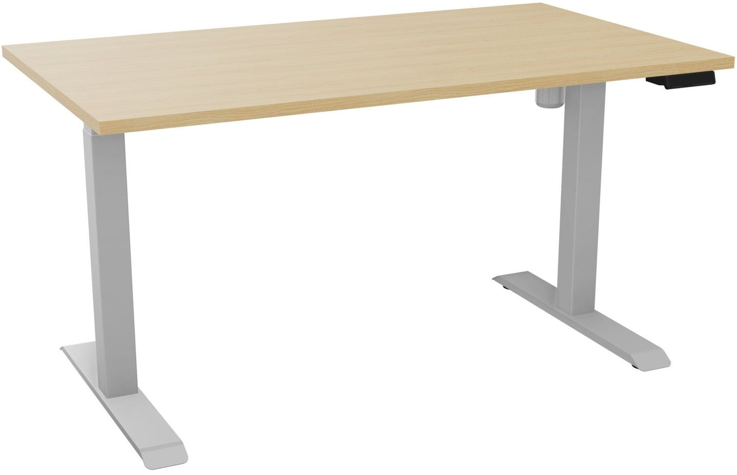 Bureau assis-debout LUTZ 2 - 140x80 cm - Chêne / Pieds chêne