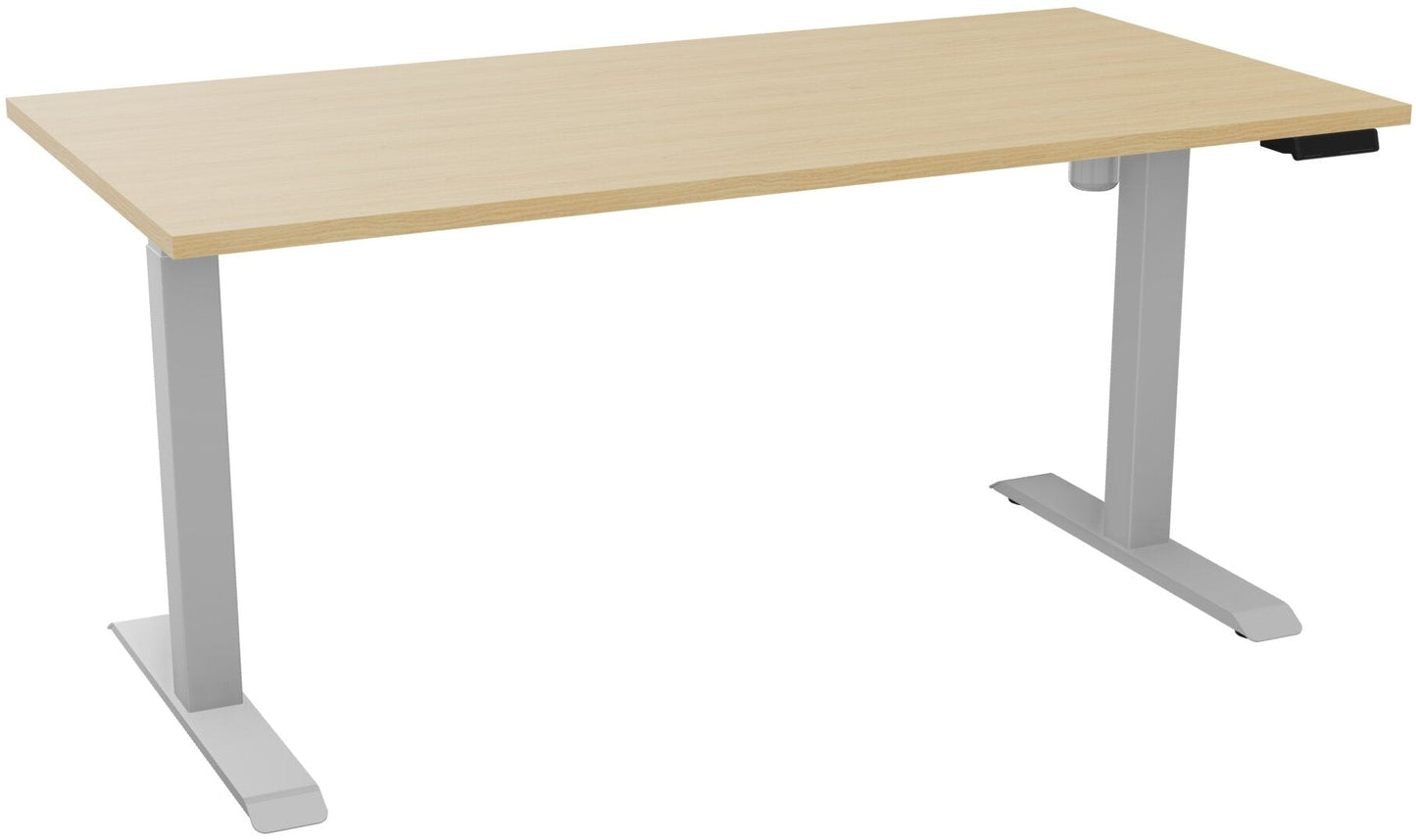 Bureau assis-debout - 160x80 cm - Chène / Pieds gris