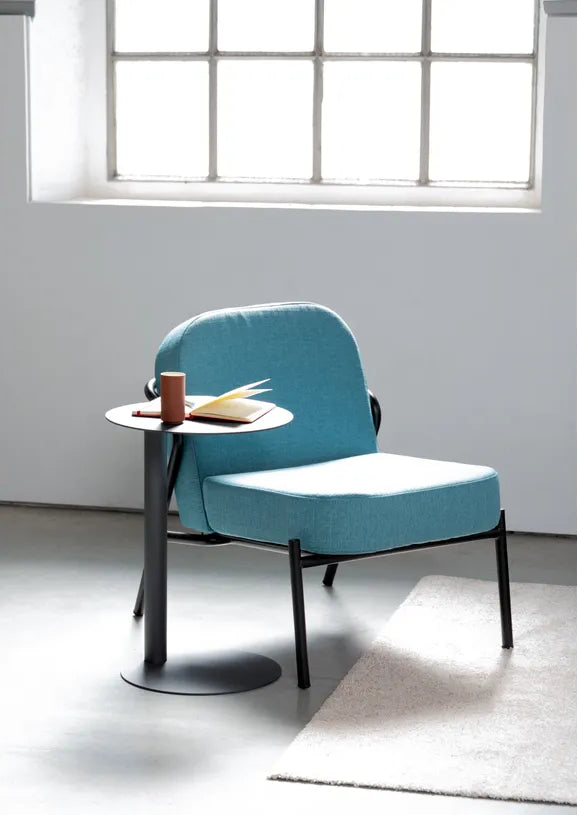 Fauteuil visiteur MEDSO rond bleu - Confort compact