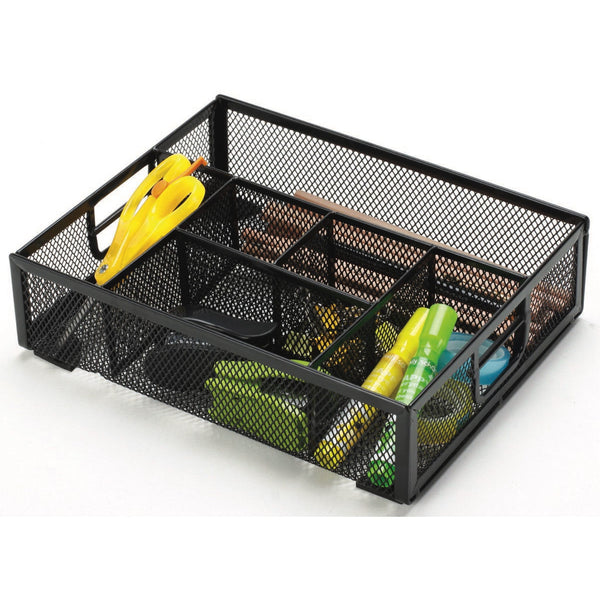 Organiseur de bureau mesh 6 compartiments -noir