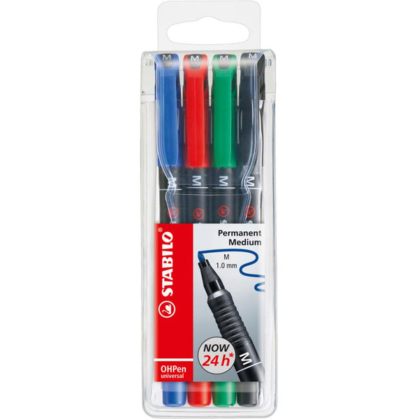 stylo feutre permanent pointe moyenne pochette de 4 assorties