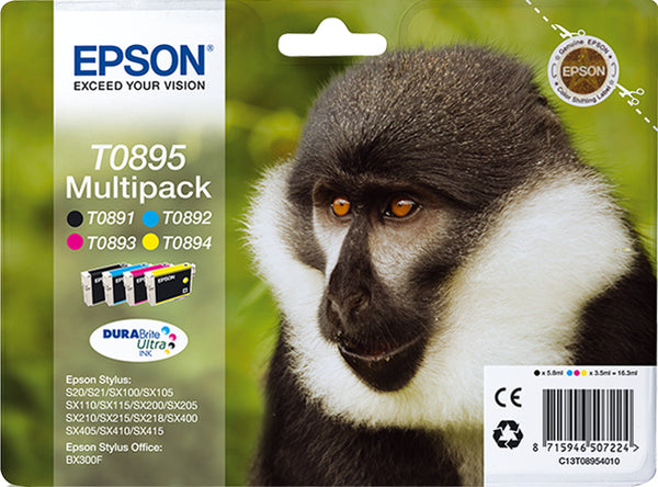 Pack Cartouche Epsons t0895 - encre pigmentaire 4 couleurs