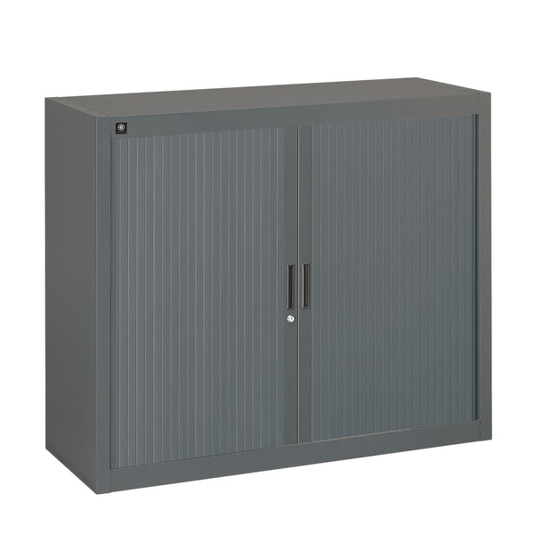 Armoire Basse à rideau monobloc -H100 xL120xP43 -gris anthracite