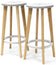 Tabouret haut woody blanc -lot de 2