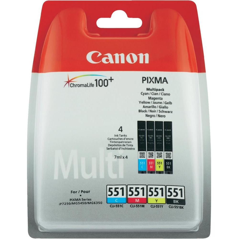 Cartouche d'encre Canon cli-551 - multipack 4 couleurs