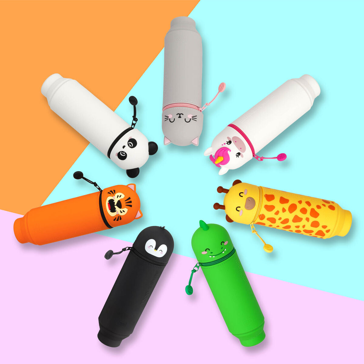 Trousse Legami 2-en-1 Dino - Silicone Souple Rétractable
