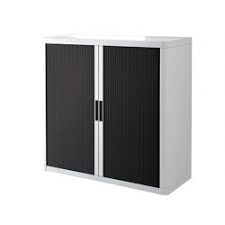 Armoire Basse à rideau easyoff h104 blc / noir