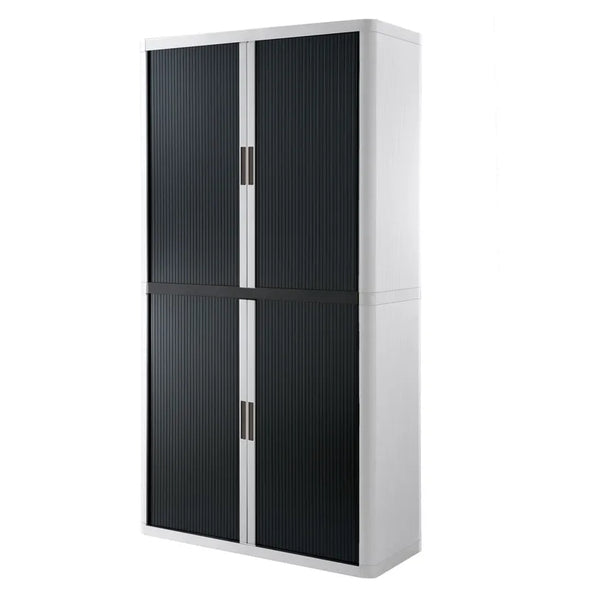 Armoire Haute à rideau easyoff h204 blanc / noir