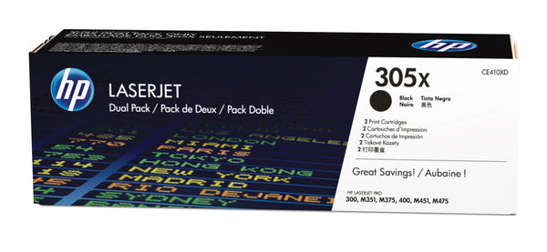 Cartouches toner HP 305x - pack double rendement élevé
