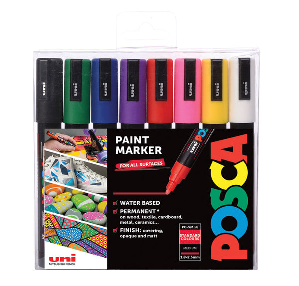 Marqueur Posca PC-5M - Set de 8 Couleurs