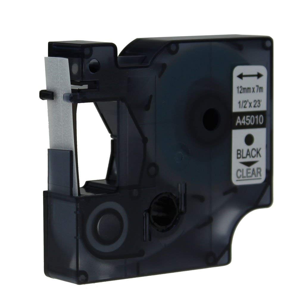Ruban type dymo d1 12mm noir / transparent