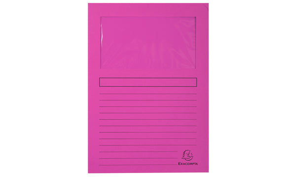 Pochette coin papier fenêtre A4 Fuchsia - 130g/m², paquet de 100