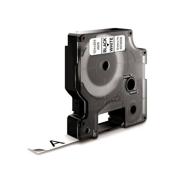 Ruban Dymo D1 12mm - noir/blanc