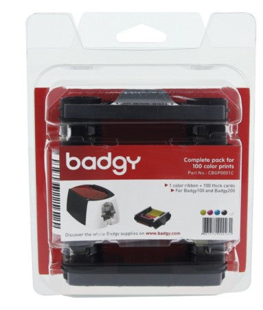 Kit ruban badgy ymcko 100 cartes +ruban- transfert thermique