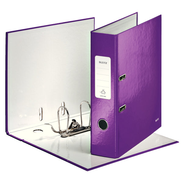 Classeur levier ouverture 180° dos de 8cm violet