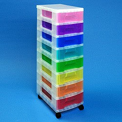 tour de rangement 8 tiroirs transparente roulettes