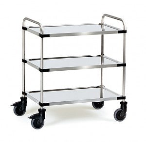 Chariot inox 3 plateaux - Dimensions 1000x500 mm