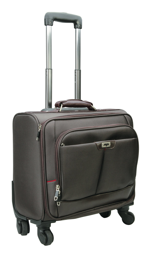Pilotcase 4 Roulettes Nylon 15"-Marron