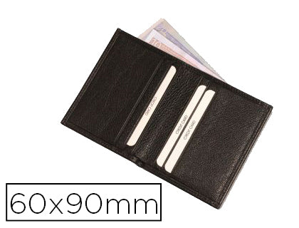 Protege CB protection RFID 6 poches cuir noir