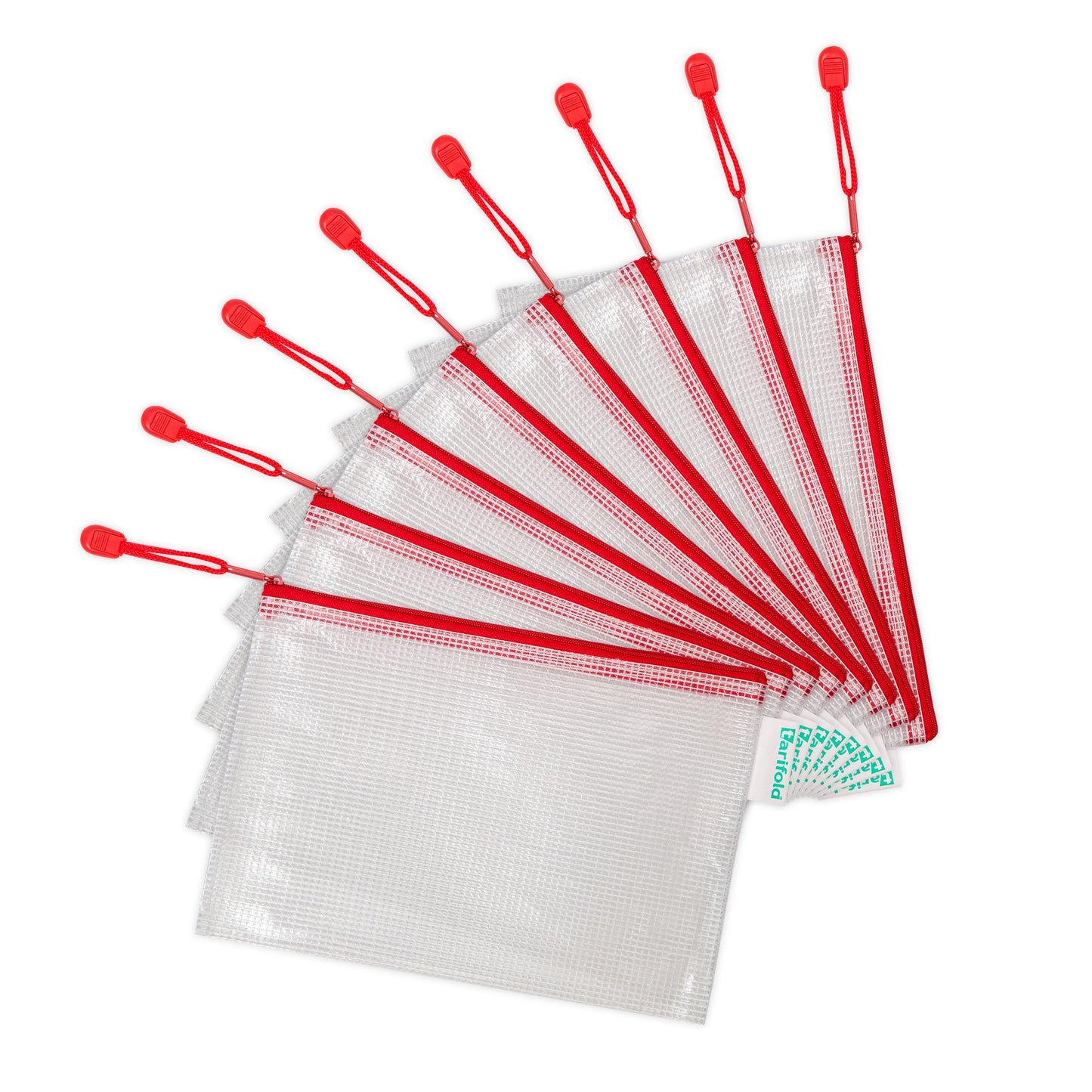 Pochette Zip Pvc Tisse A5 lot de rouge