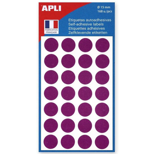 Pastille adhésive 15mm violet - sachet de 168