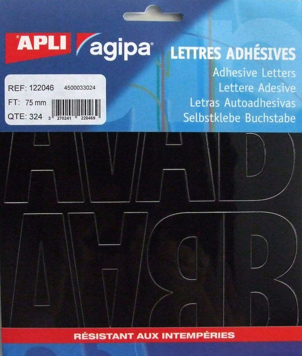 Lettre adhesive 75 mm p/324noire