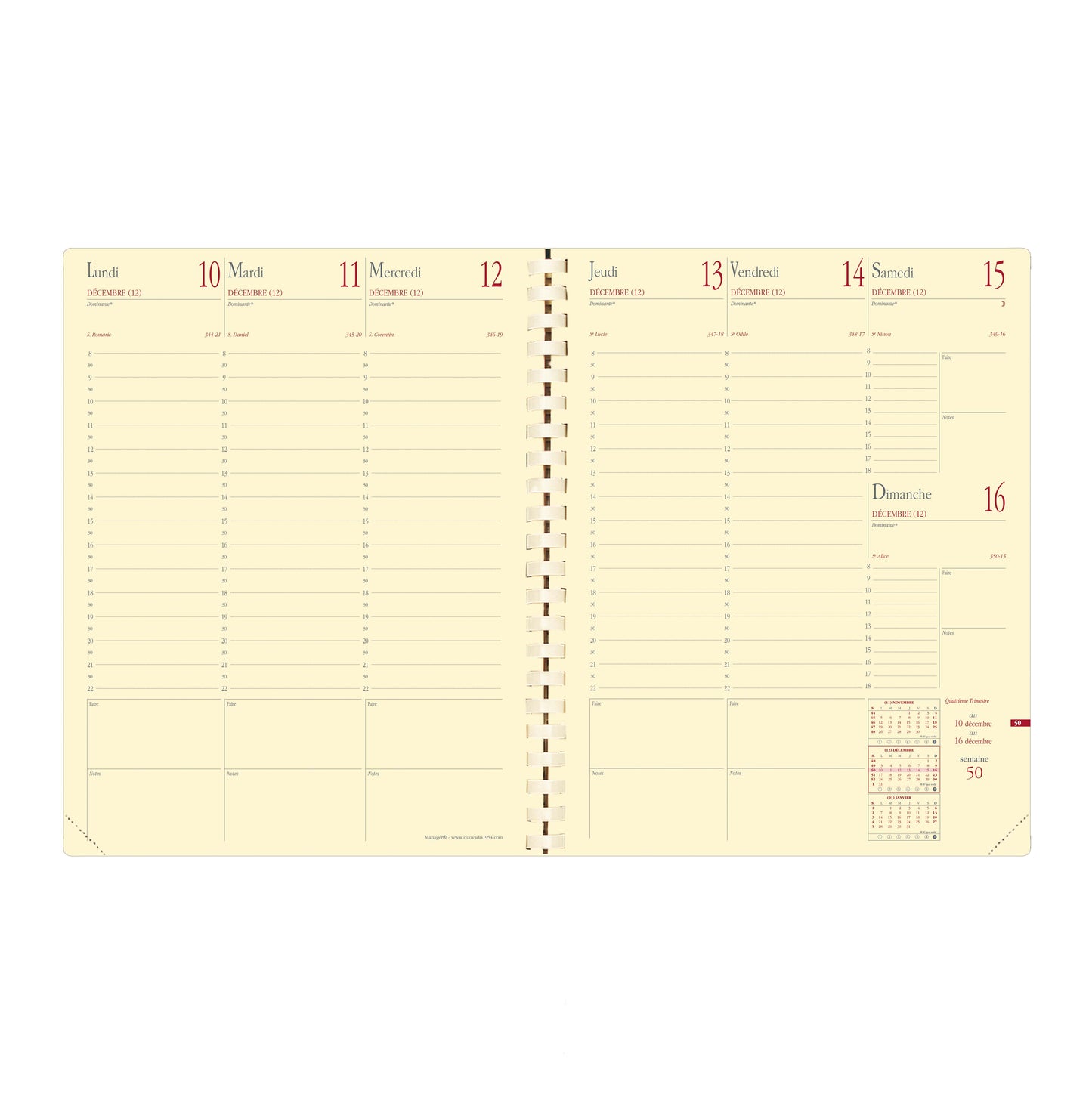 Agenda Manager 21x27 - Vue Hebdomadaire et Durable