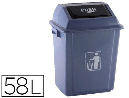 Poubelle plastique couvercle basculant58l