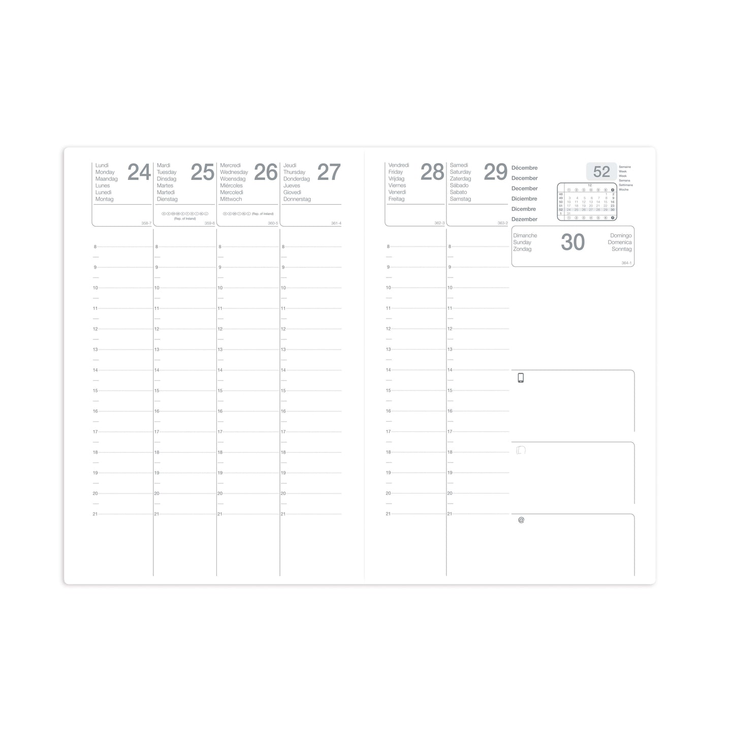 Semainier 16x24 ac ss rep eco
