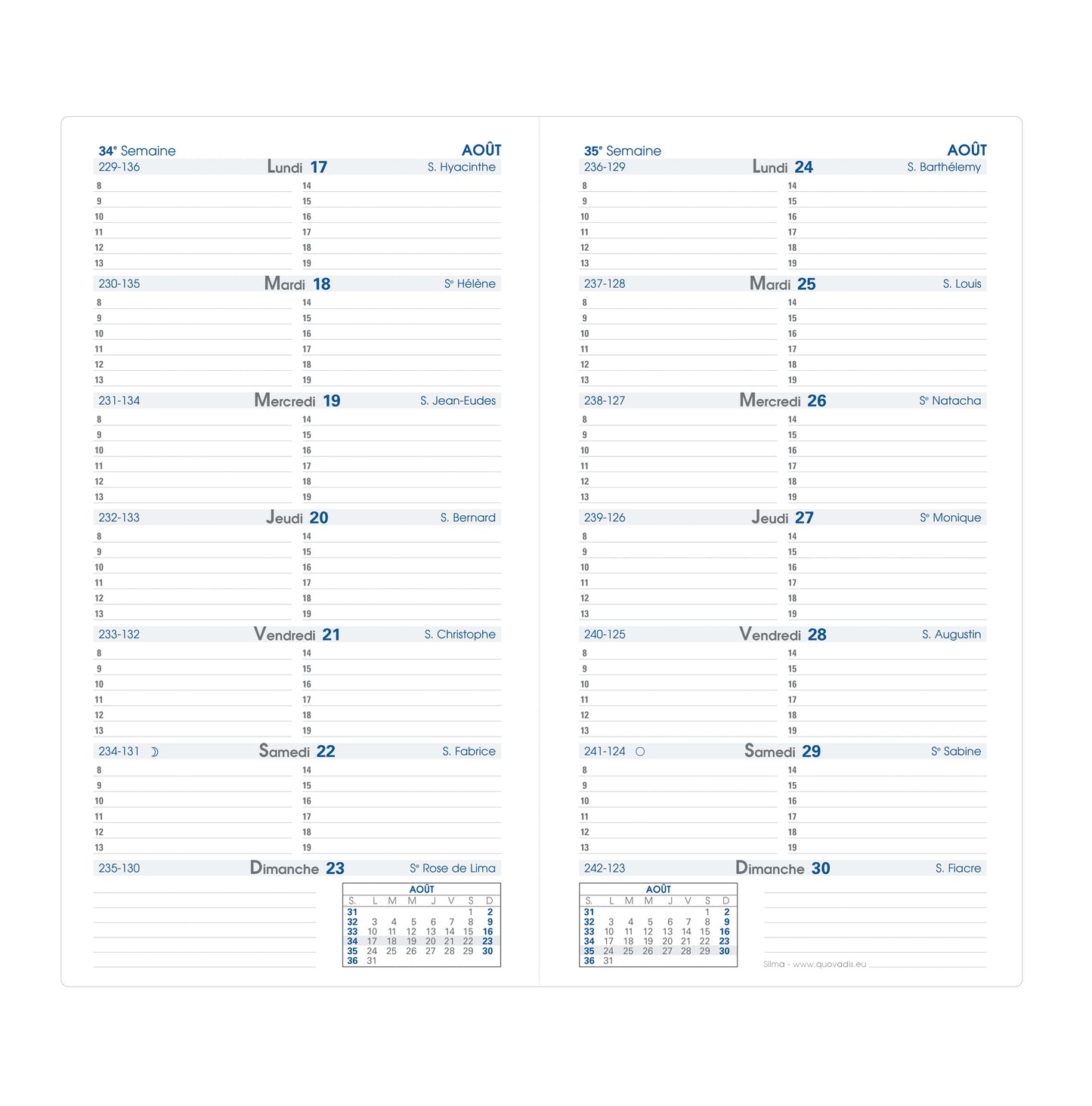 Agenda qv silma impala 8x17cmnoir