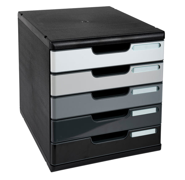 Module de classement A4 5 tiroirs noir/gris