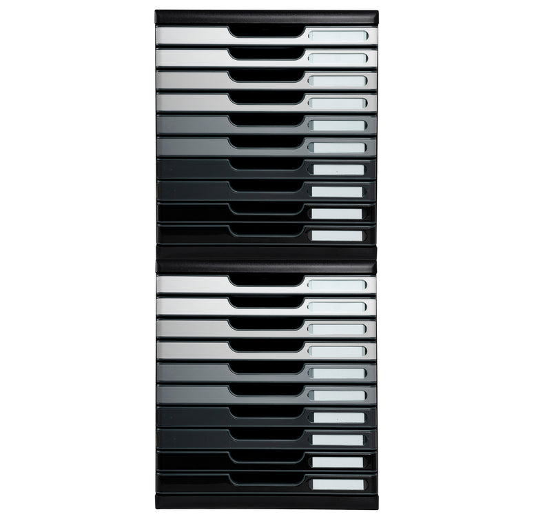 Module de classement A4 10 tiroirs noir/gris