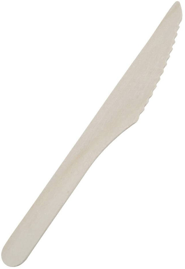 Couteaux en bois 16 cm - Lot de 100 pour usage alimentaire
