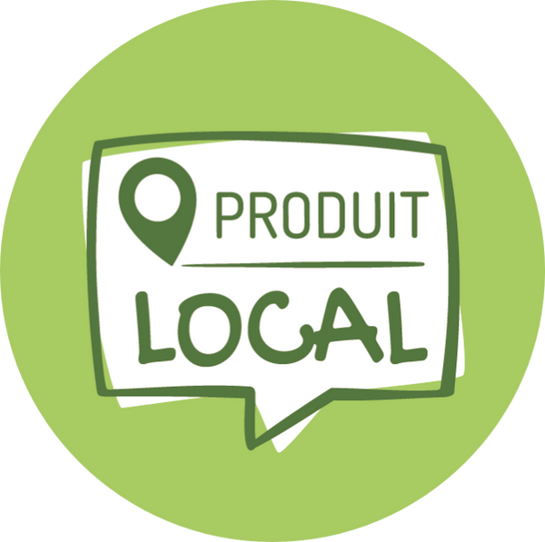 Étiquettes adhésives avec logo "produit local" 35mm - Rouleau de 500