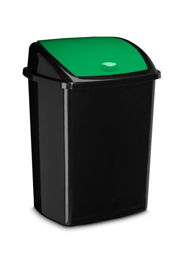 Poubelle 50 litres couvercle basculant vert
