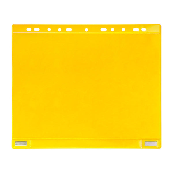 Pochette perforée magnétique A4- recto/verso -sachet de 5-jaune