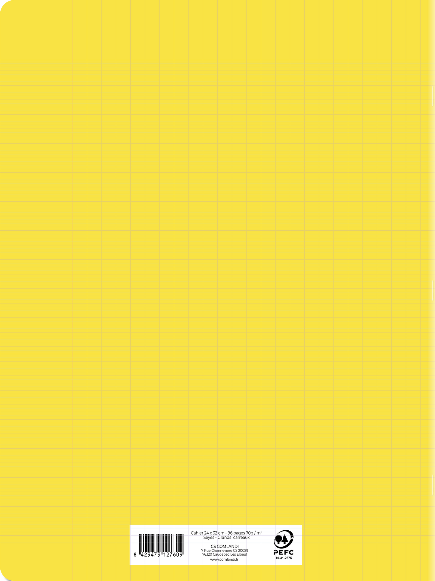 Cahier polypropylène jaune 24x32 96 pages seyes