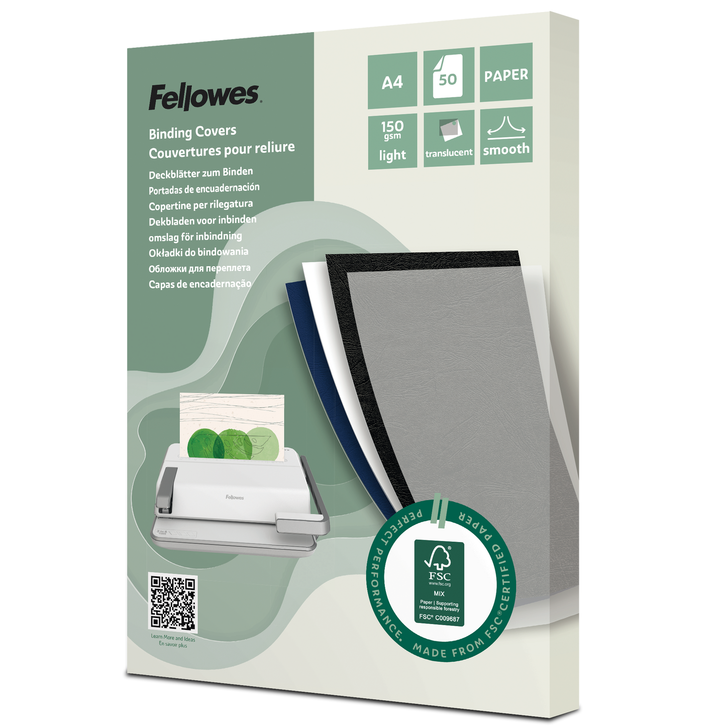 Pack de 50 Couvertures reliure Papier A4 - 150g/m² FSC
