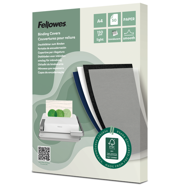 Pack de 50 Couvertures reliure Papier A4 - 150g/m² FSC