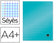 Cahier piqure 24x32 séyes- Couverture Polypropylène Bleu-96 pages