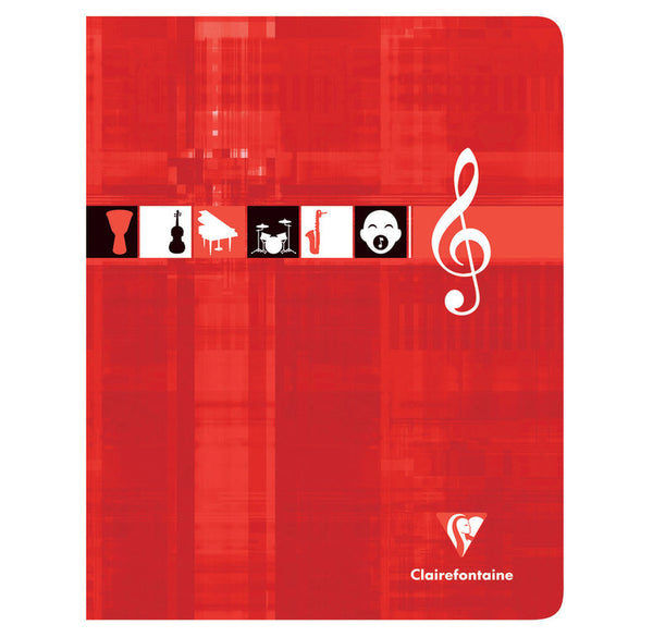 Cahier de musique Clairefontaine 17x22 cm - 56 pages grands carreaux