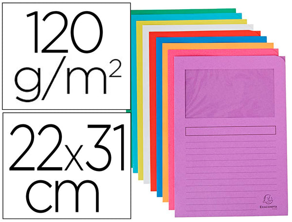 Pochette coin avec Fenetre 120G- paquet 50 Assorti