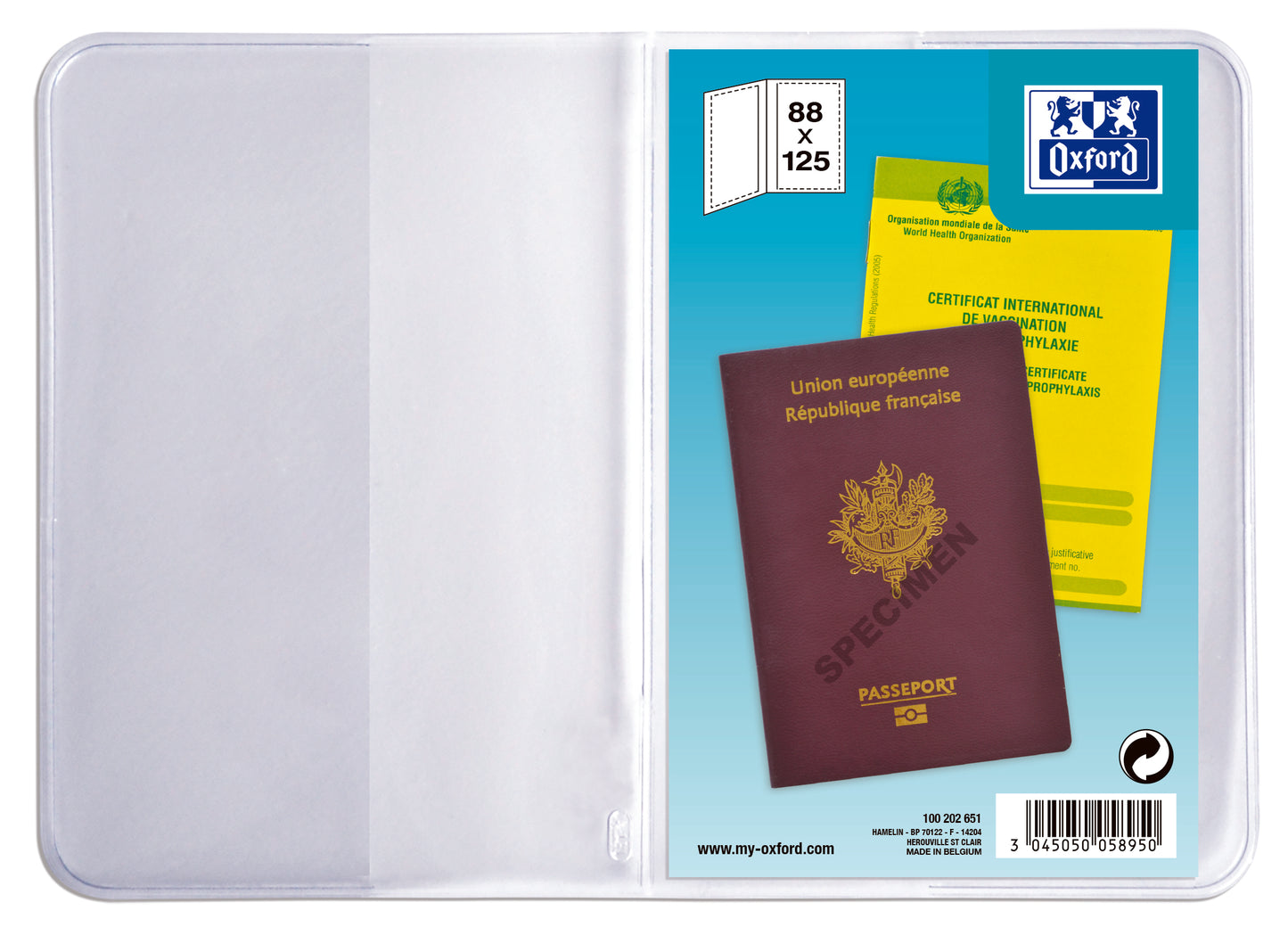 Etui de protection 2 volets pvc 88x125 20/100e